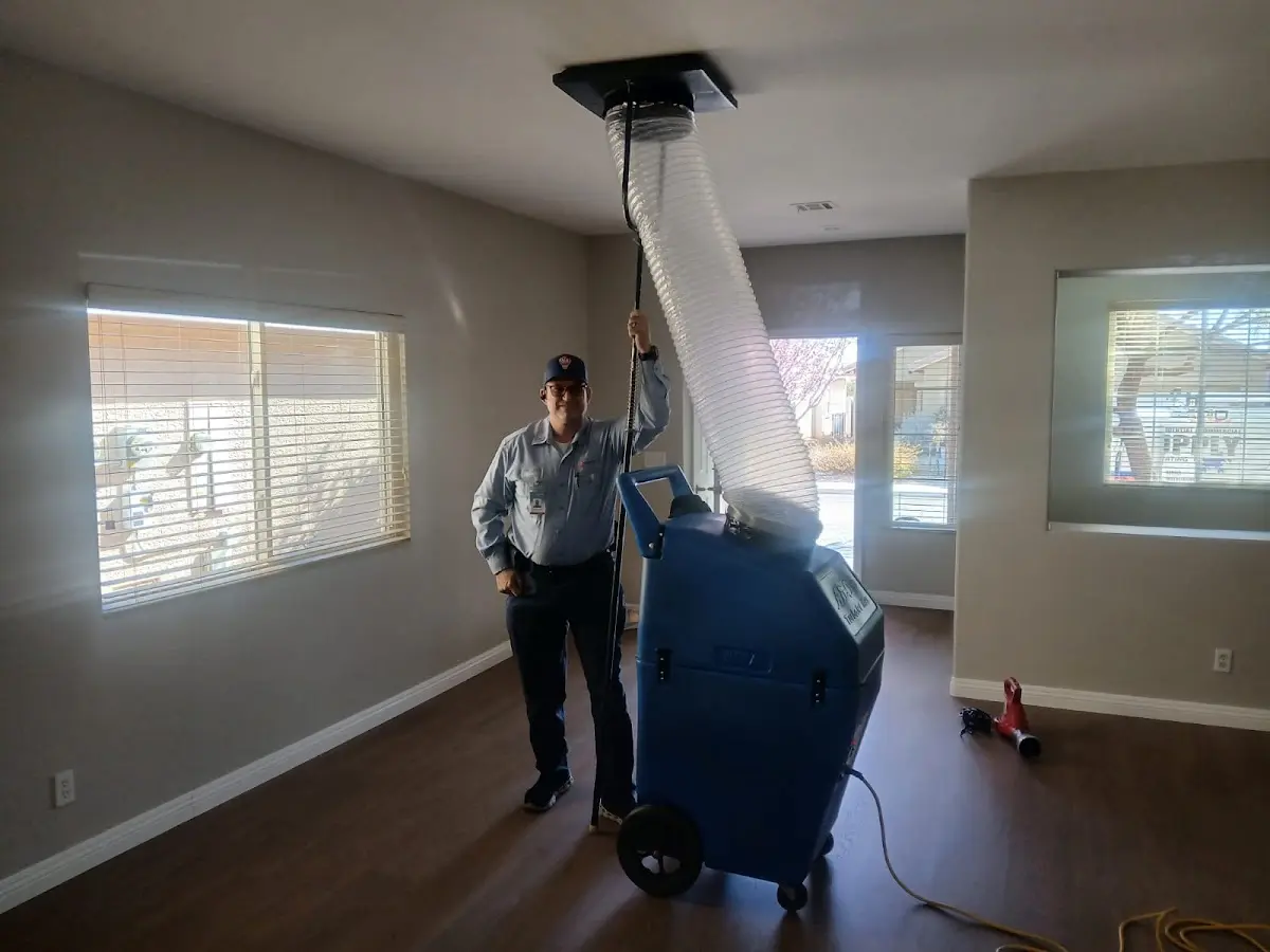 Professional Dryer Vent Cleaning work inside a Ukiah home